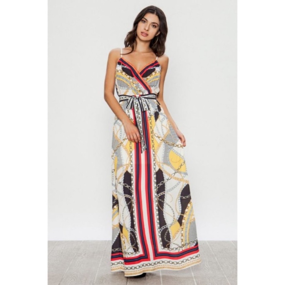 Mixed chain print maxi